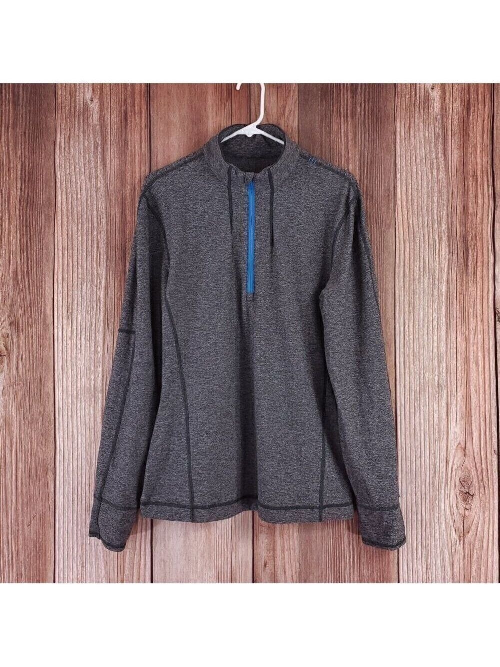 Lululemon Mens Size Medium Sweat Session 1/2 Zip Heather Gray LS Pullover Top